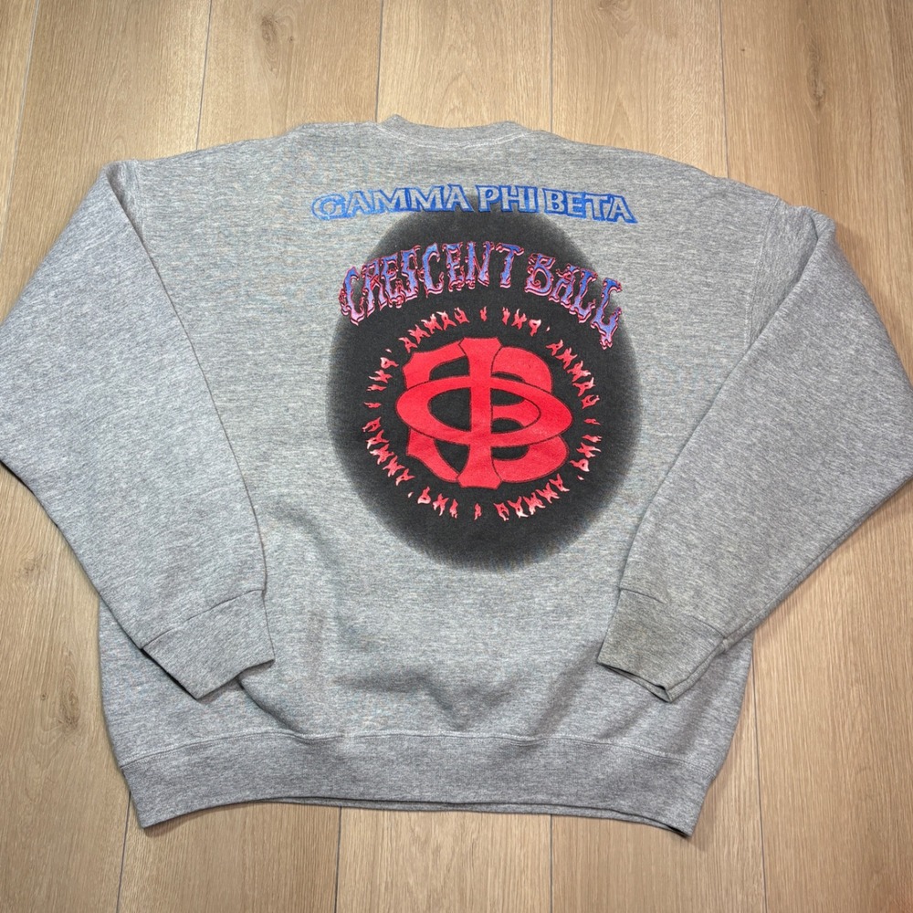 Vintage 1995 Gamma Phi Beta Sorority Crescent Ball Sweatshirt Fruit of the Loom
